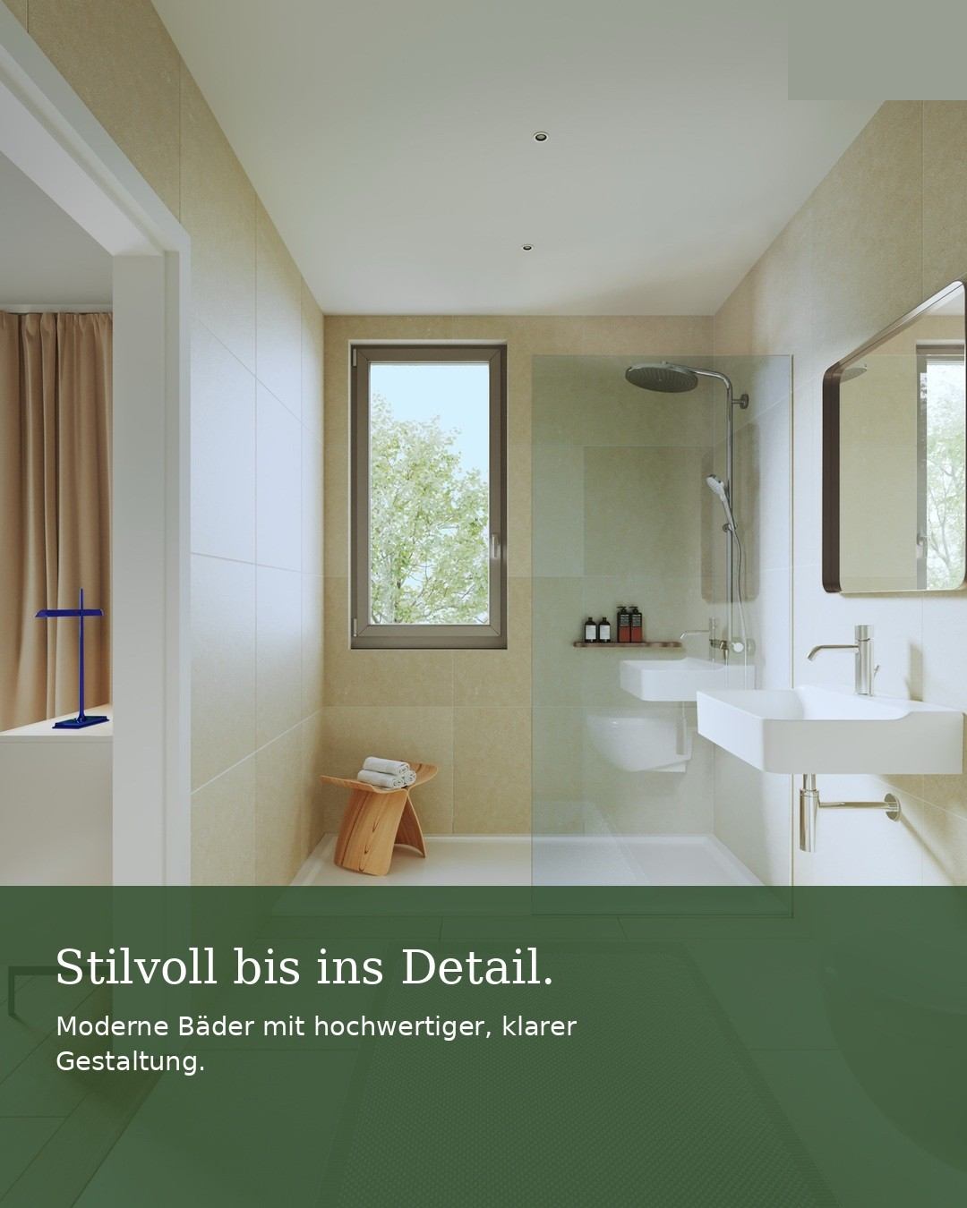 Stilvoll bis ins Detail. Modernes Bad mit hochwertiger Ausstattung